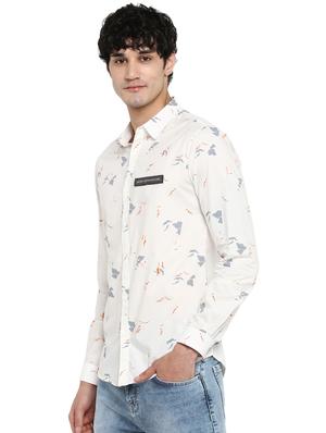 white printed casual shirt - 17544513 - Standard Image - 2