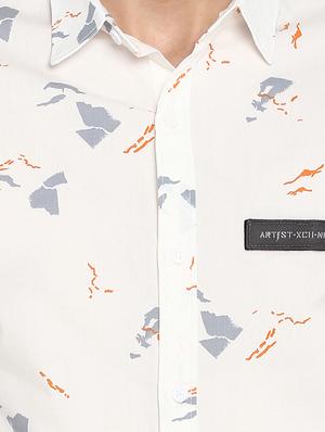 white printed casual shirt - 17544513 - Standard Image - 4