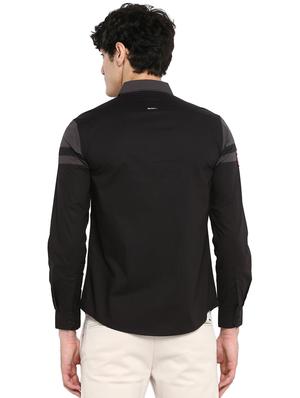 black color block casual shirt - 17544514 - Standard Image - 3