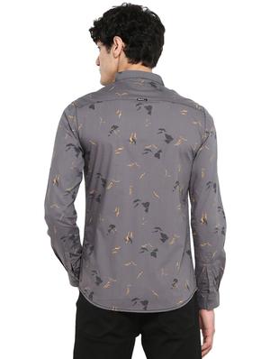 grey printed casual shirt - 17544515 - Standard Image - 3