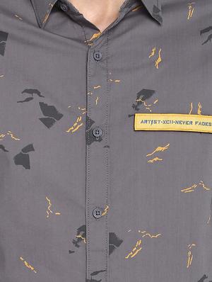 grey printed casual shirt - 17544515 - Standard Image - 4