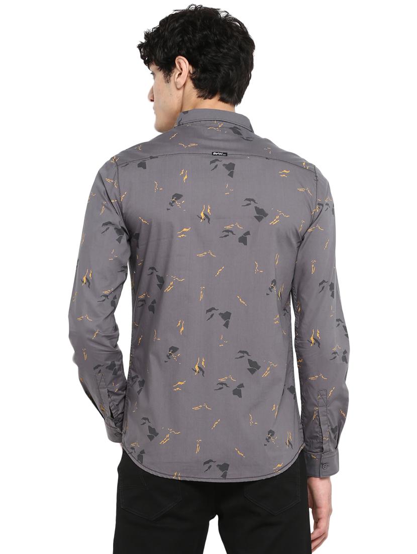 grey printed casual shirt - 17544515 - Zoom Image - 3