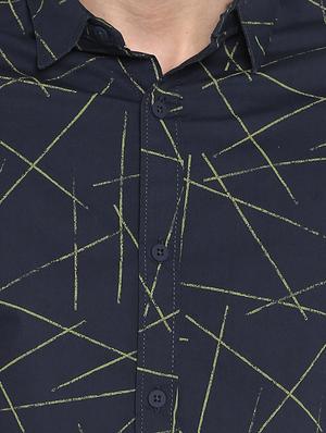 navy blue abstract casual shirt - 17544517 - Standard Image - 4