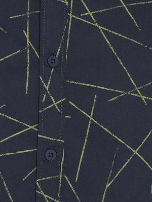 navy blue abstract casual shirt - 17544517 - Standard Image - 5