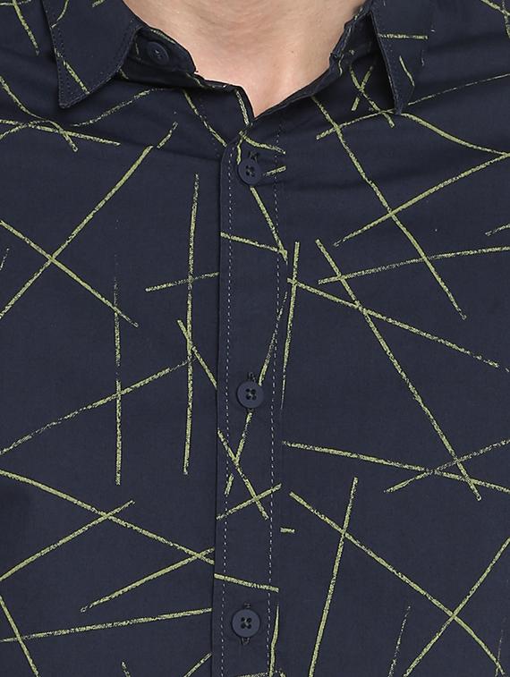 navy blue abstract casual shirt - 17544517 - Zoom Image - 4