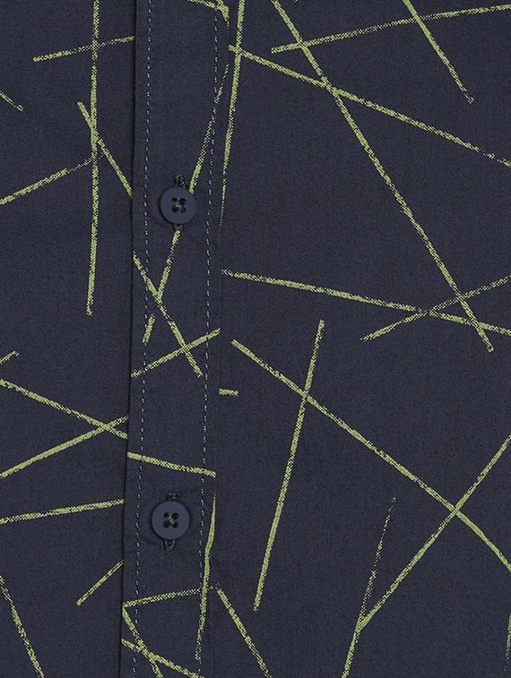 navy blue abstract casual shirt - 17544517 - Zoom Image - 5