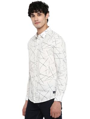 white abstract casual shirt - 17544519 - Standard Image - 2