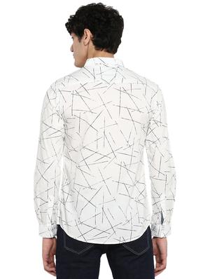 white abstract casual shirt - 17544519 - Standard Image - 3