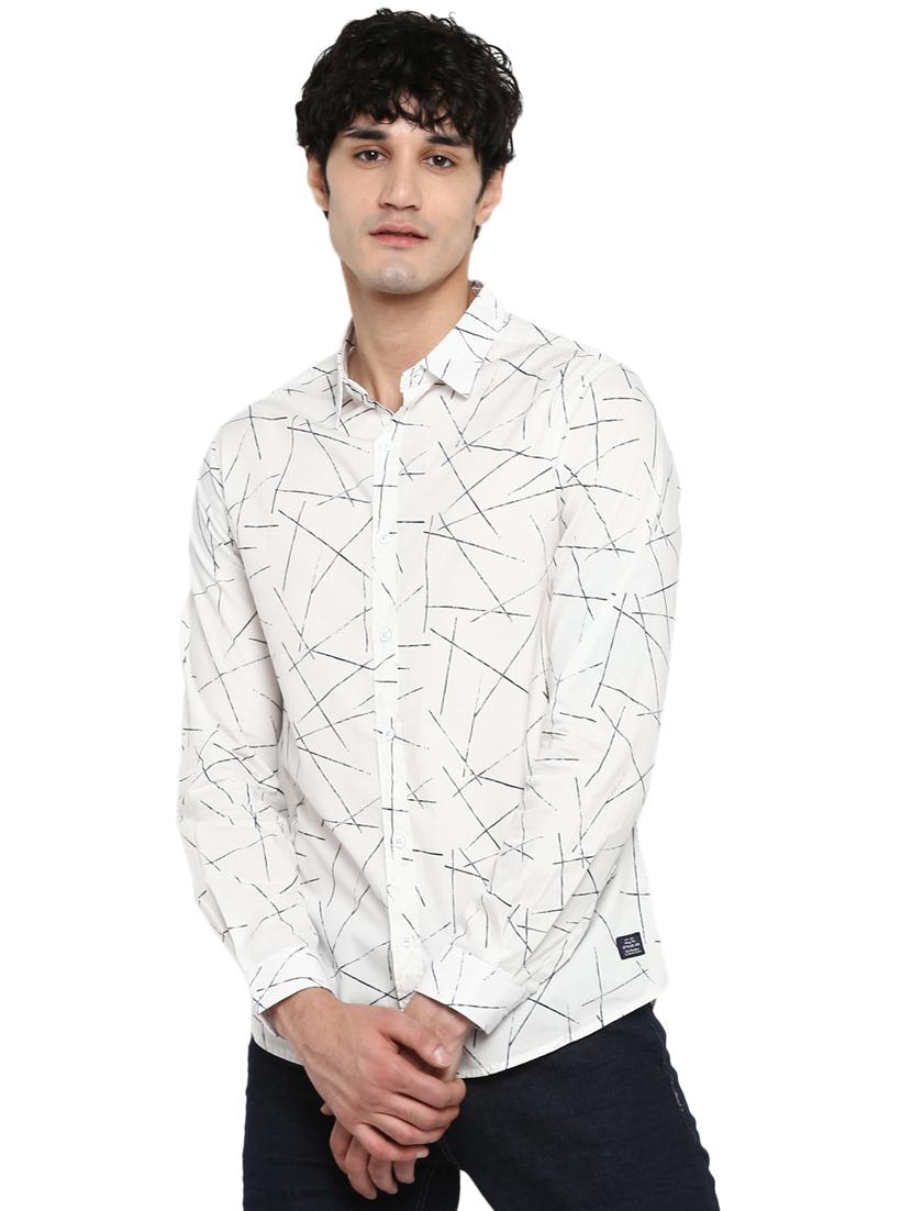 white abstract casual shirt - 17544519 - Zoom Image - 1