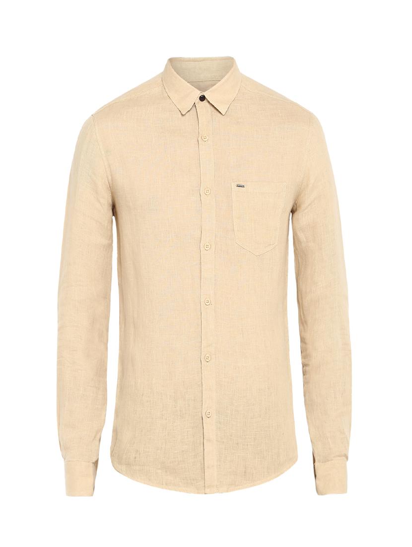 beige solid casual shirt - 17544527 - Zoom Image - 5