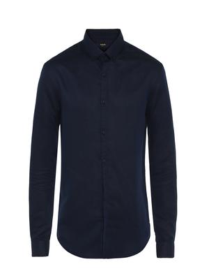 navy blue solid casual shirt - 17544530 - Standard Image - 5