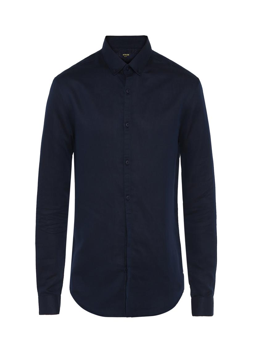 navy blue solid casual shirt - 17544530 - Zoom Image - 5