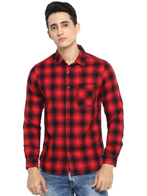 red checkered casual shirt - 17544531 - Standard Image - 1