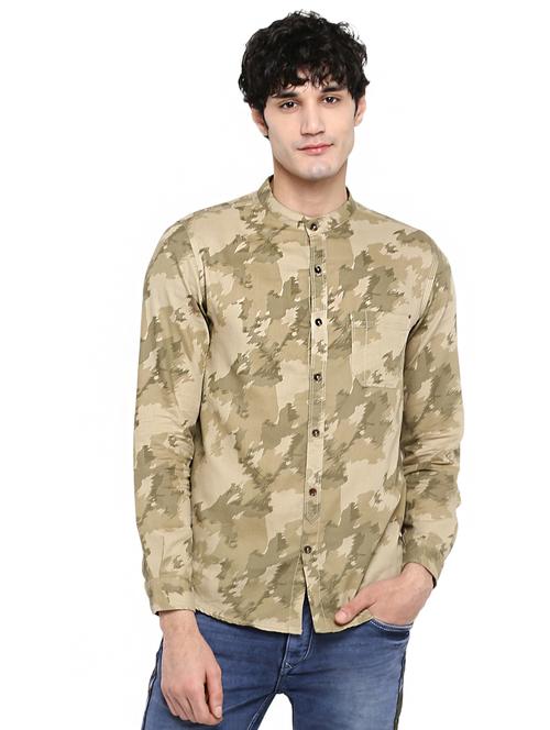brown printed casual shirt - 17544537 - Very Small Image - 1