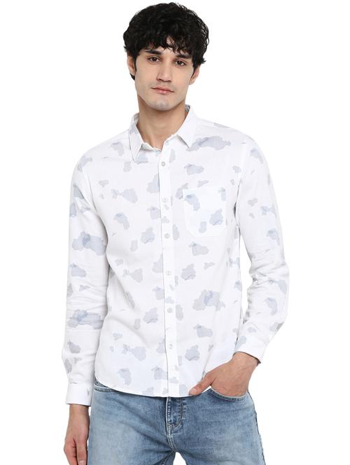 white printed casual shirt - 17544539 - Standard Image - 1