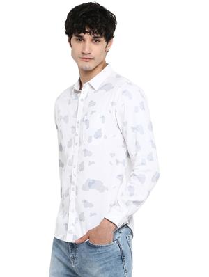 white printed casual shirt - 17544539 - Standard Image - 2