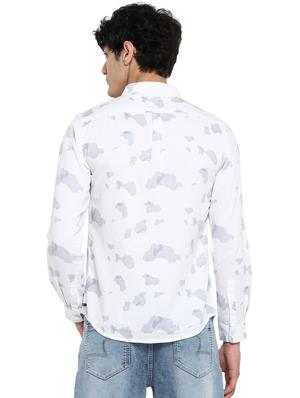 white printed casual shirt - 17544539 - Standard Image - 3