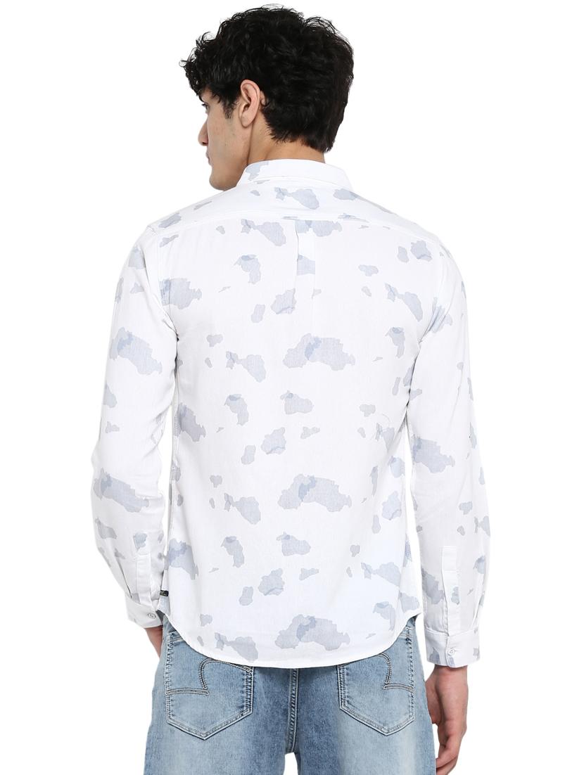 white printed casual shirt - 17544539 - Zoom Image - 3