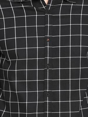 black checkered casual shirt - 17544547 - Standard Image - 4