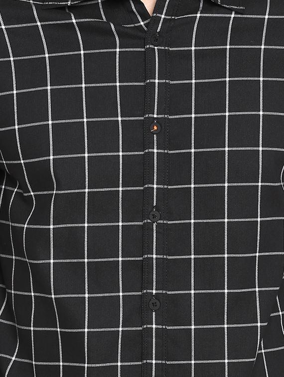black checkered casual shirt - 17544547 - Zoom Image - 4