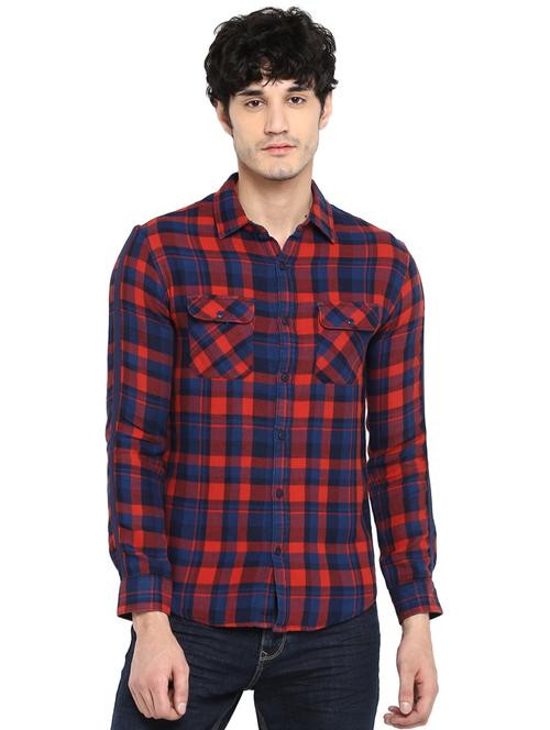 red checkered casual shirt - 17544550 - Very Small Image - 1