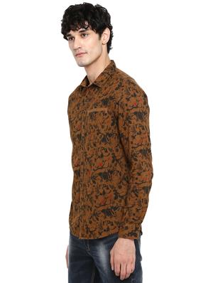 brown printed casual shirt - 17544555 - Standard Image - 2