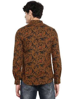 brown printed casual shirt - 17544555 - Standard Image - 3