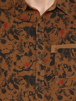brown printed casual shirt - 17544555 - Standard Image - 4