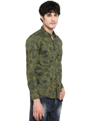 green printed casual shirt - 17544556 - Standard Image - 2