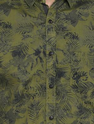 green printed casual shirt - 17544556 - Standard Image - 4