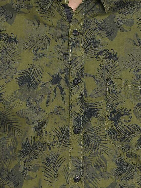 green printed casual shirt - 17544556 - Zoom Image - 4