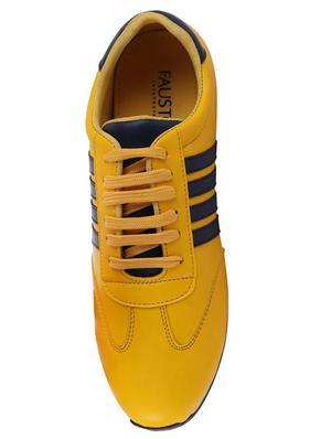 yellow pu lace up sneakers - 17544569 - Standard Image - 3