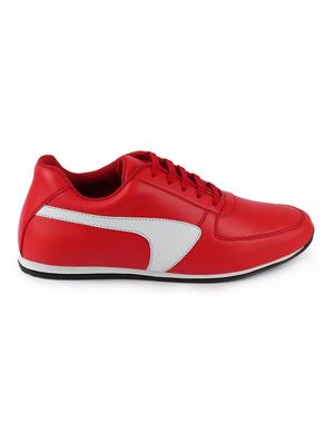 red pu lace up sneakers - 17544572 - Standard Image - 2