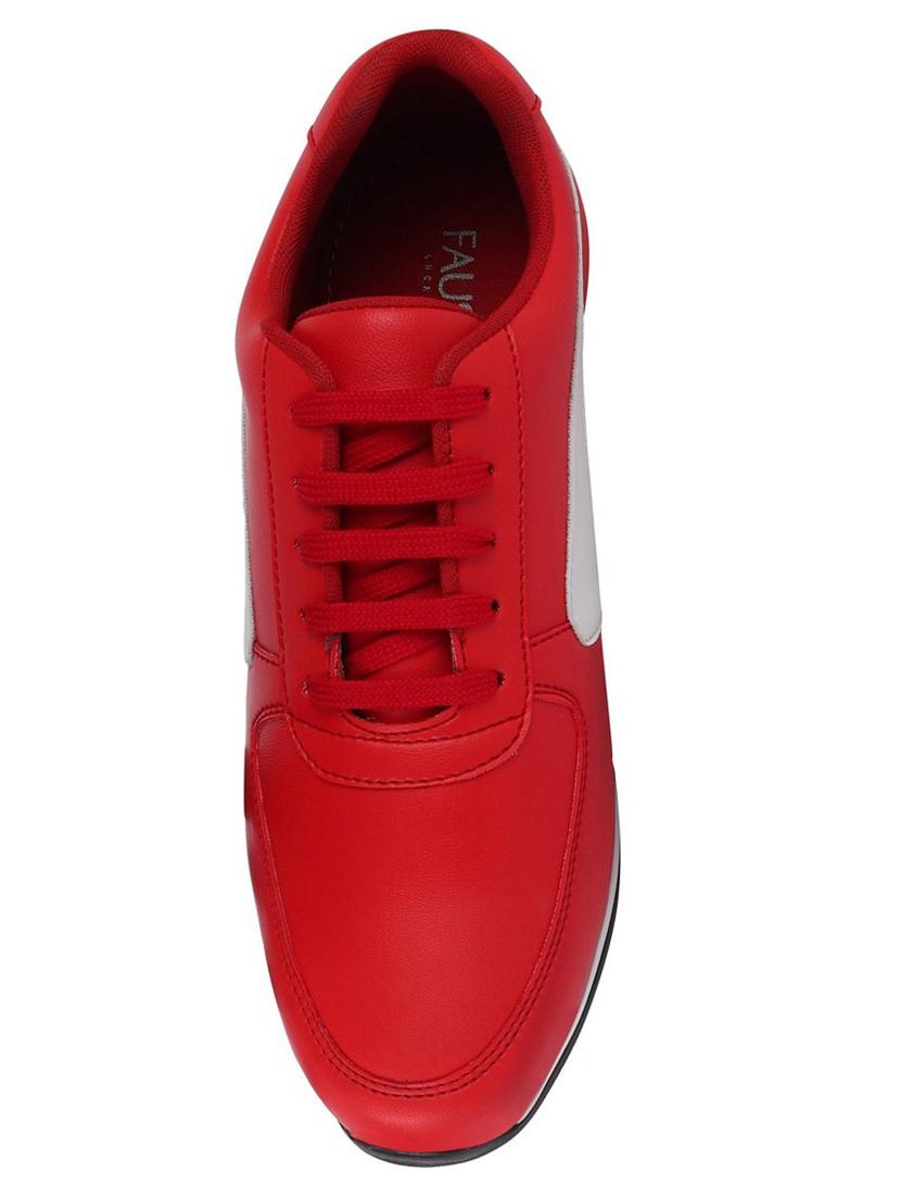red pu lace up sneakers - 17544572 - Zoom Image - 3