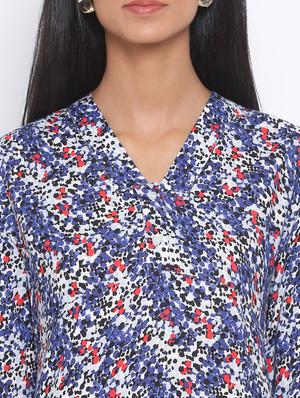 v neck floral a-line dress - 17544665 - Standard Image - 4