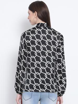 tie up neck printed top - 17544668 - Standard Image - 3