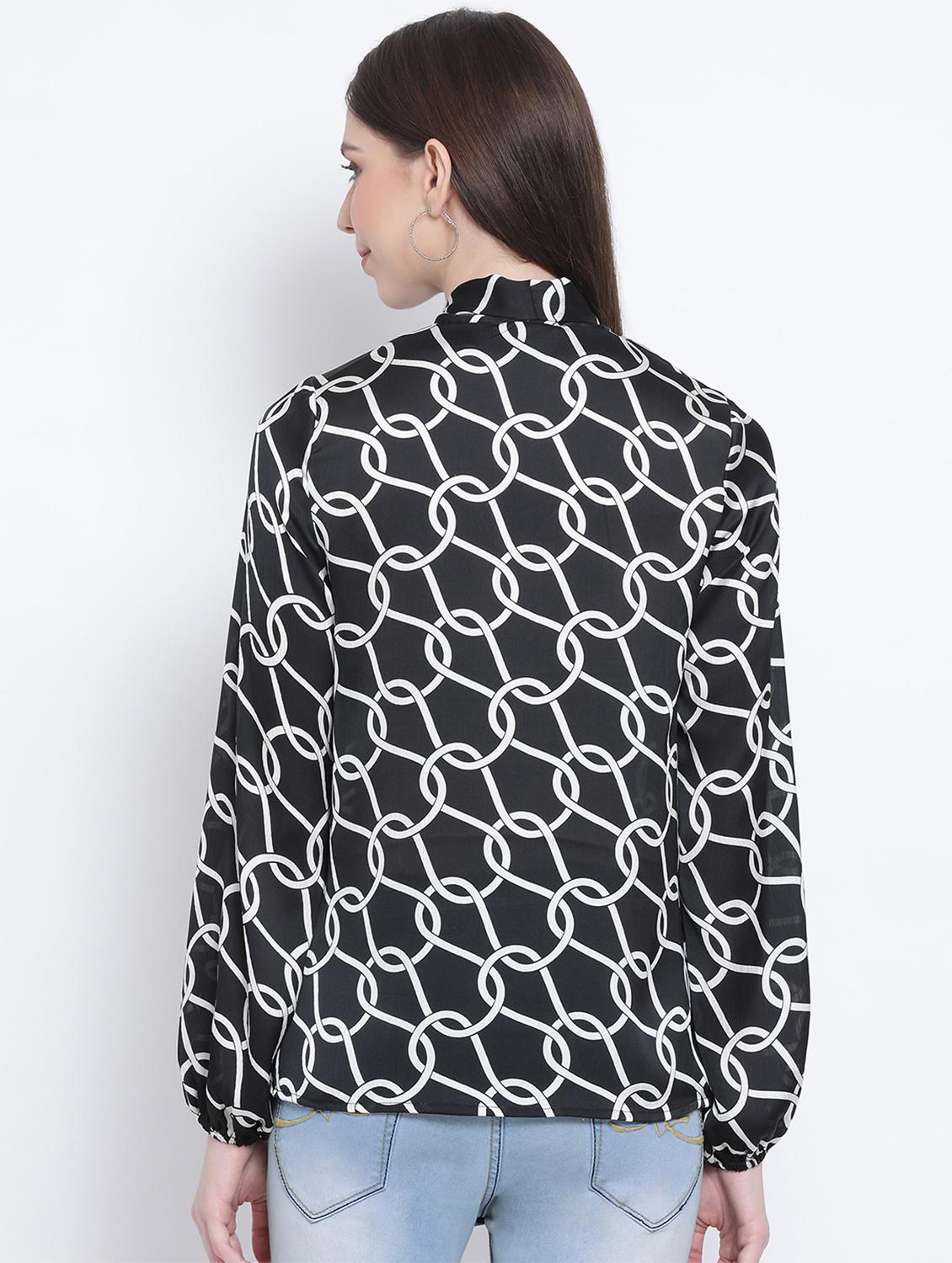 tie up neck printed top - 17544668 - Zoom Image - 3
