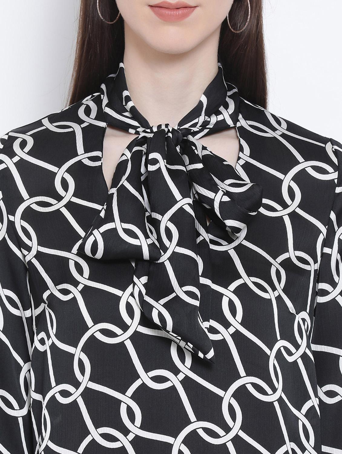 tie up neck printed top - 17544668 - Zoom Image - 5