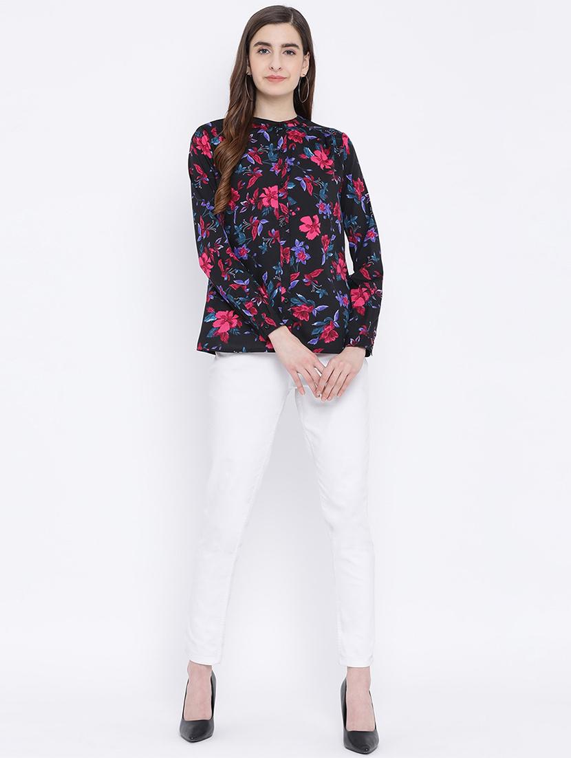 mandarin neck floral shirt - 17544679 - Zoom Image - 4