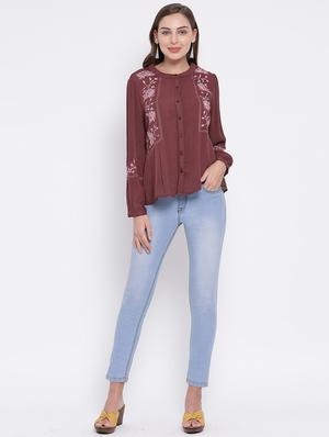 brown viscose regular shirt - 17544683 - Standard Image - 4