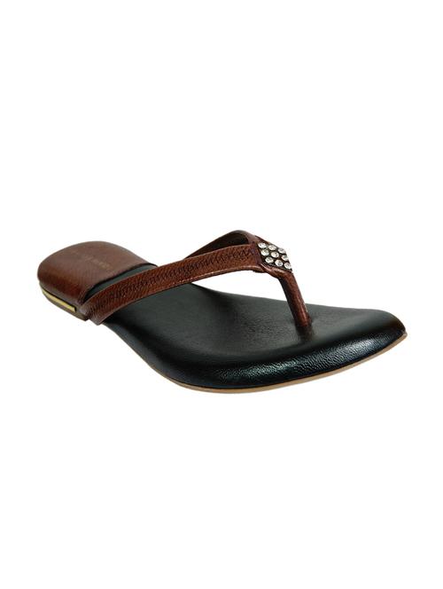 brown leather toe separator sandals - 17544687 - Standard Image - 1
