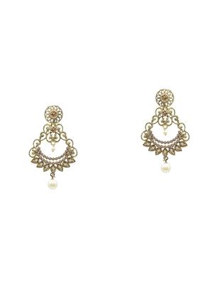 gold metal drop earring - 17544698 - Standard Image - 3