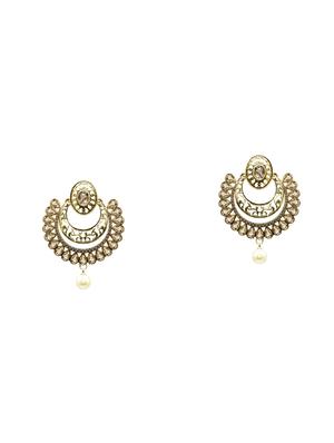 gold metal drop earring - 17544699 - Standard Image - 3