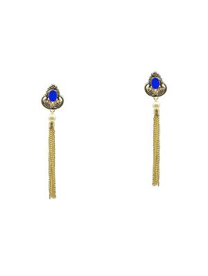 blue metal drop earring - 17544702 - Standard Image - 3