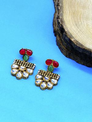 multi colored metal drop earring - 17544704 - Standard Image - 2
