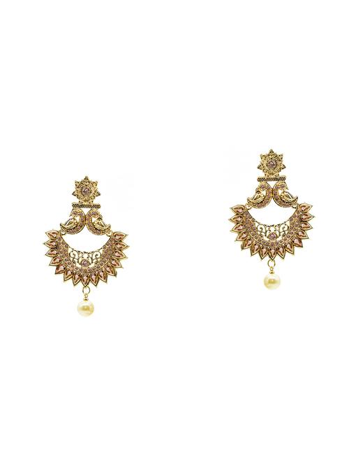 gold metal drop earring - 17544712 - Standard Image - 1