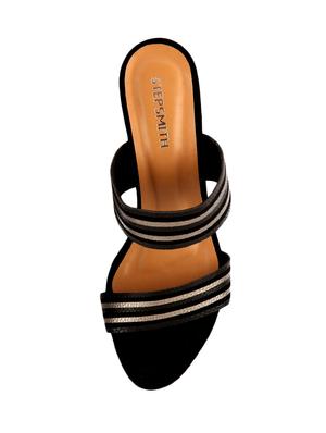 black synthetic slip on sandals - 17544763 - Standard Image - 4