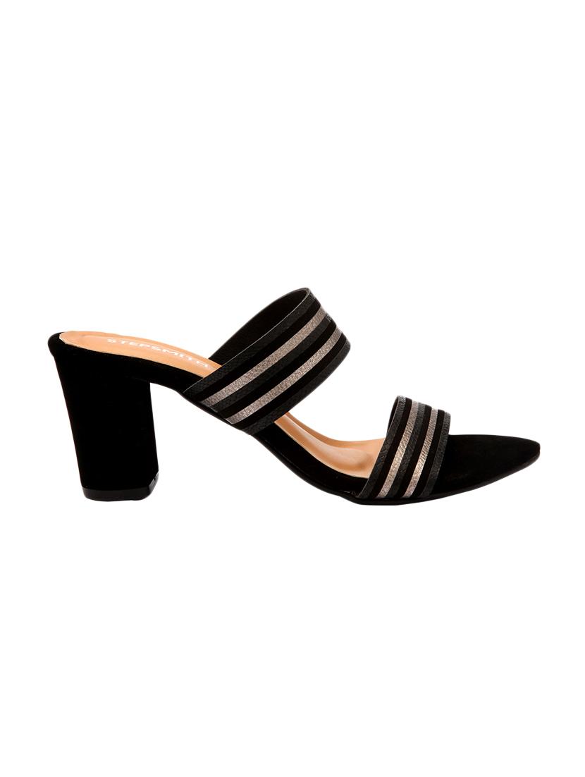 black synthetic slip on sandals - 17544763 - Zoom Image - 2