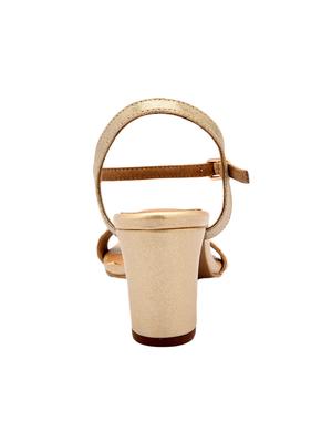 gold leatherette ankle strap sandals - 17544765 - Standard Image - 3