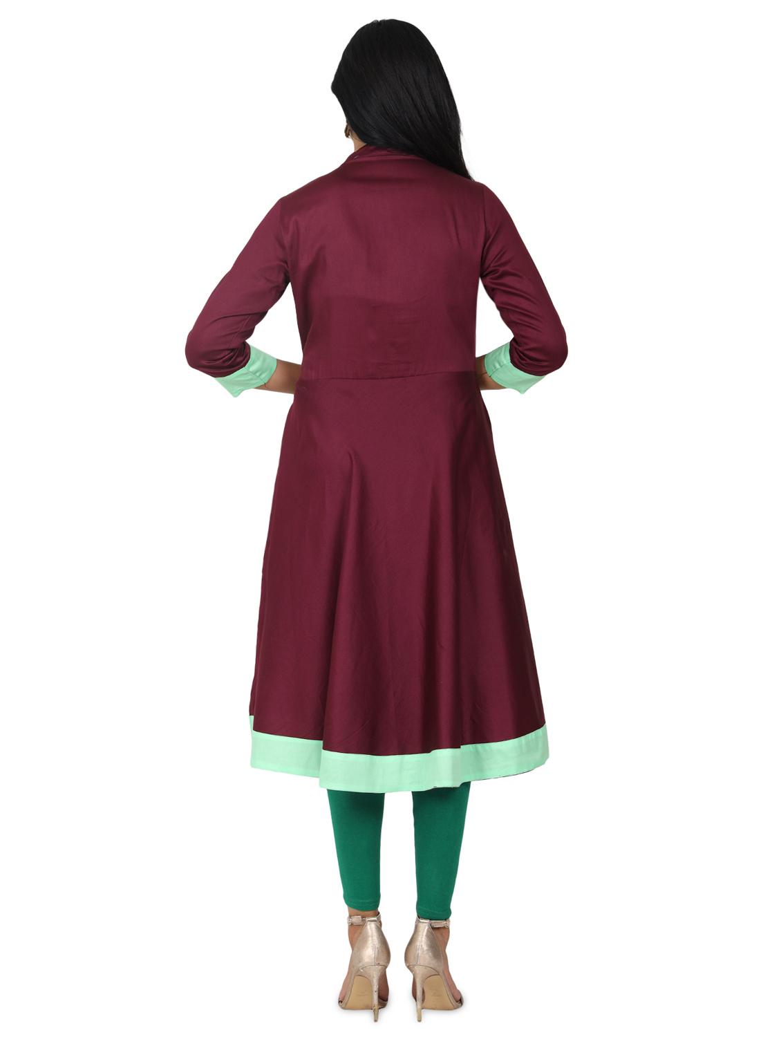 embroidered flared kurta - 17545512 - Zoom Image - 3